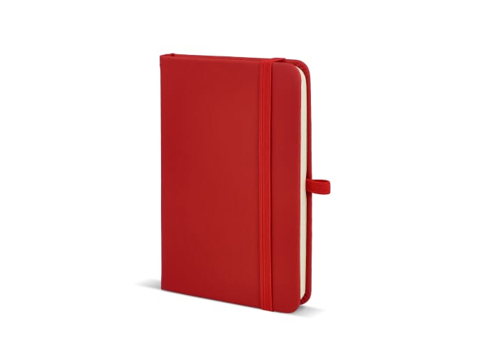 Carnet personnalisé format A6 avec fermeture Sora Rouge