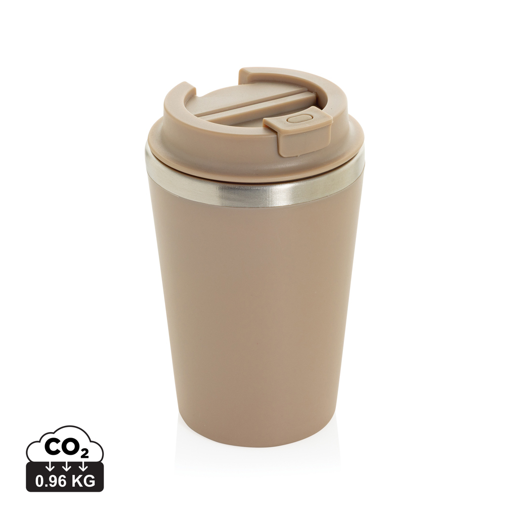 Mug 350ml publicitaire à double paroi en PP recyclé RCS Java Greige