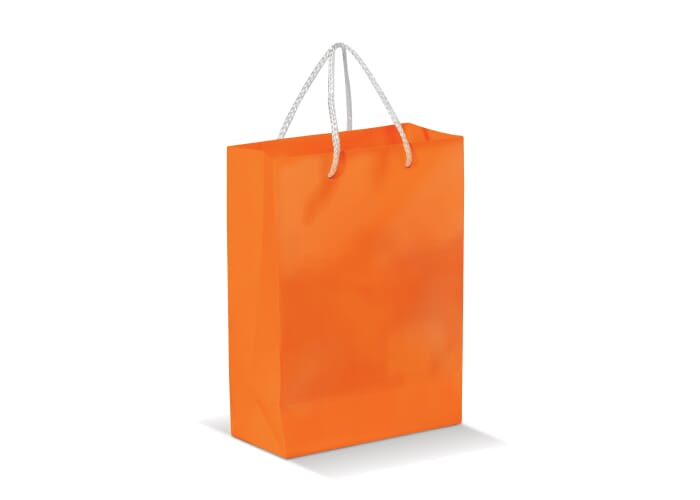 Sac shopping publicitaire en PP tissé brillant 160 gr Orange