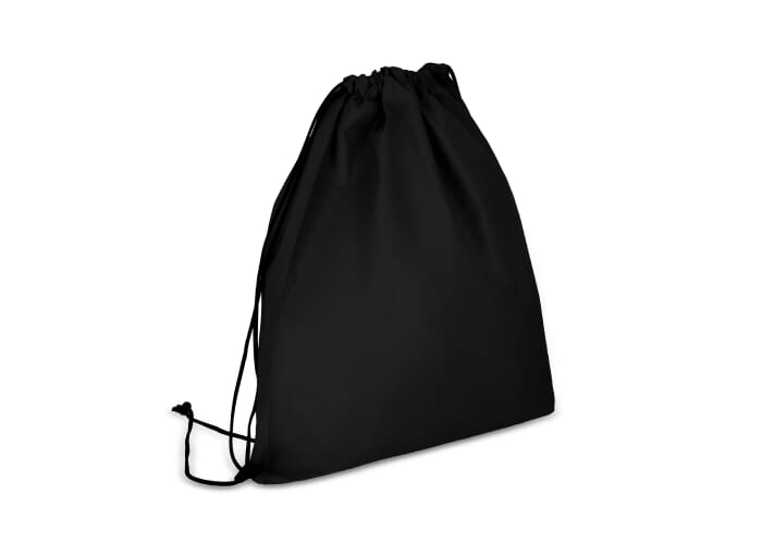 Sac à cordons publicitaire intissé rPET 75g Noir