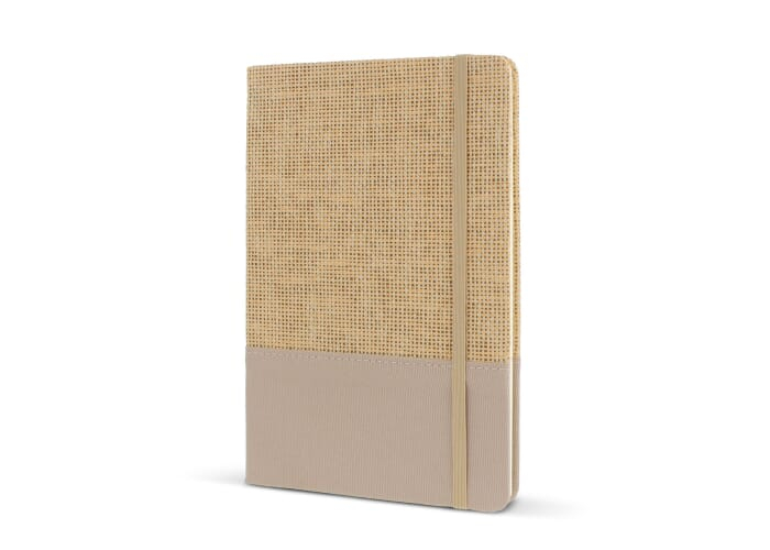 Carnet A5 personnalisé en jute R-PET Ecru