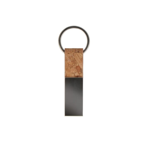 Porte-clés rectangulaire personnalisé liège et métal