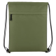 Vue de face d’un sac à cordon vert avec poche frontale à fermeture zippée, sans personnalisation visible sur la face avant. Vue de face d’un sac à cordon vert avec poche frontale à fermeture zippée, sans personnalisation visible sur la face avant.