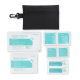 Trousse de premiers secours noire accompagnée des 13 accessoires de soins disposés à l’extérieur afin de présenter l’ensemble du