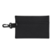 Vue de face d’une trousse de secours noire avec mousqueton et fermeture zippée, sans marquage apparent sur la zone visible.