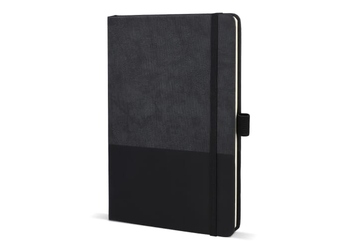 Carnet A5 à personnaliser aspect velours côtelé Noir
