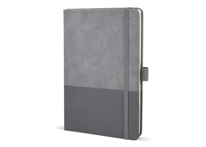 Carnet A5 à personnaliser aspect velours côtelé Gris