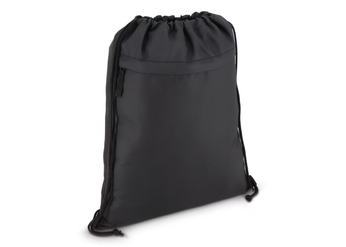 Sac à dos personnalisé à cordon avec zip frontal Noir