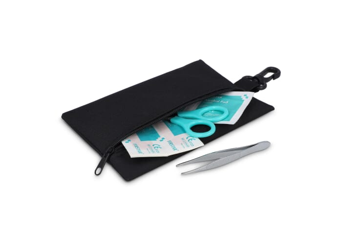 Pochette de secours promotionnelle avec mousqueton Rora Noir