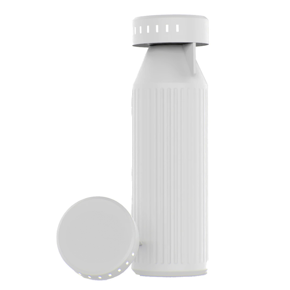 Bouteille intelligente inox recyclé 650ml personnalisée Timeos Blanc