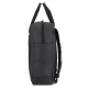 Sac à dos en R-PET présenté de profil, avec poignée de transport, fermeture zippée supérieure et bretelle visible. Sac à dos en R-PET présenté de profil, avec poignée de transport, fermeture zippée supérieure et bretelle visible.