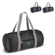 Sac de sport et de voyage léger en R-PET de forme cylindrique avec doubles anses de transport et personnalisation visible sur la Sac de sport et de voyage léger en R-PET de forme cylindrique avec doubles anses de transport et personnalisation visible sur la