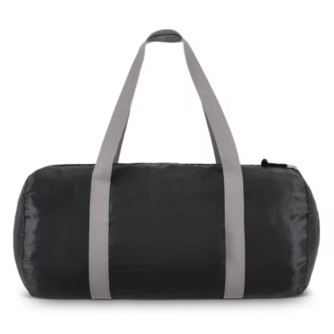 Sac de sport et de voyage léger en R-PET présenté sur la face opposée à la poche avant.