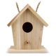 Petit nichoir en bois présenté de face, avec ouverture circulaire et perchoir, sans personnalisation visible sur la face avant. Petit nichoir en bois présenté de face, avec ouverture circulaire et perchoir, sans personnalisation visible sur la face avant.