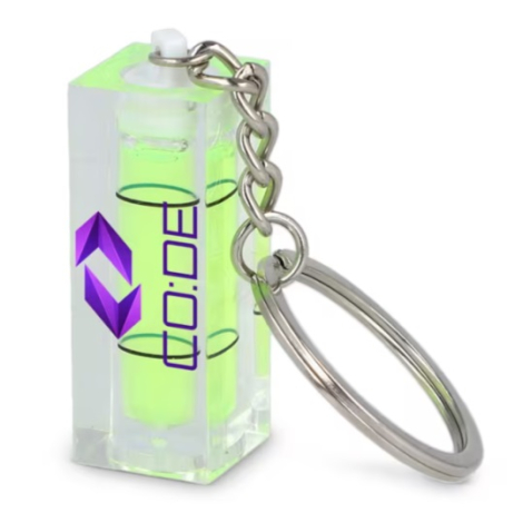Porte-clés promotionnel avec niveau à bulle