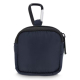 Pochette en nylon pour écouteurs avec fermeture zippée et mousqueton, présentée sur sa face arrière sans personnalisation visibl Pochette en nylon pour écouteurs avec fermeture zippée et mousqueton, présentée sur sa face arrière sans personnalisation visibl
