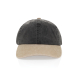 Vue de face de la casquette noire et beige présentée sans personnalisation visible.