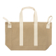 Vue de face du sac de plage coloris beige avec anses contrastées, sans personnalisation visible.