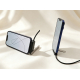 Câble Aluvia utilisé comme support pour maintenir un smartphone en position horizontale et verticale grâce à son support intégré Câble Aluvia utilisé comme support pour maintenir un smartphone en position horizontale et verticale grâce à son support intégré