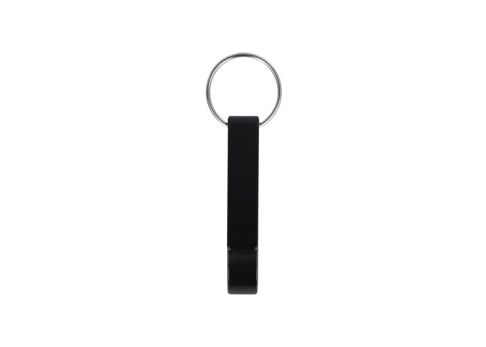 Ouvre-bouteille publicitaire porte-clés en aluminium Noir