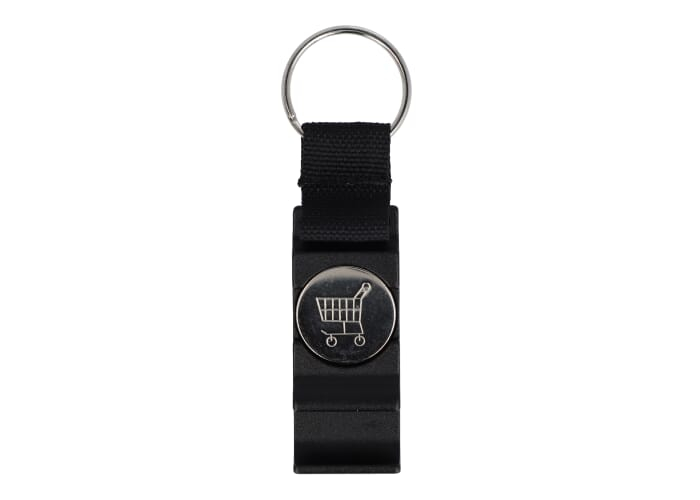 Porte-clés à personnaliser avec jeton et décapsuleur Noir