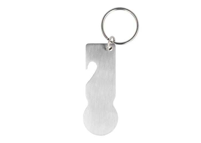 Porte-clés personnalisable avec jeton de caddie Argent