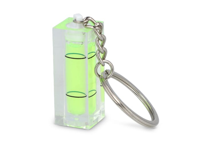 Porte-clés promotionnel avec niveau à bulle Transparent