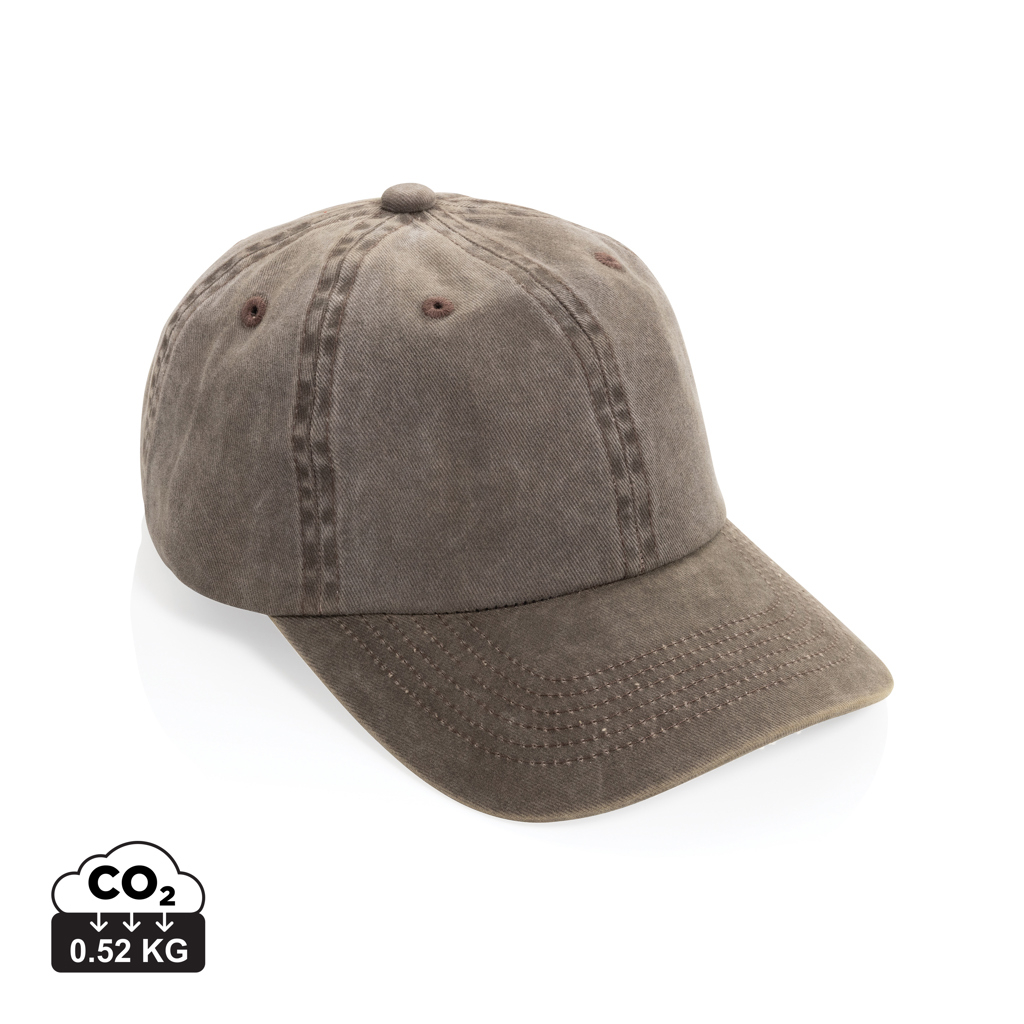 Casquette en coton recyclé à personnaliser 6 panneaux Marron
