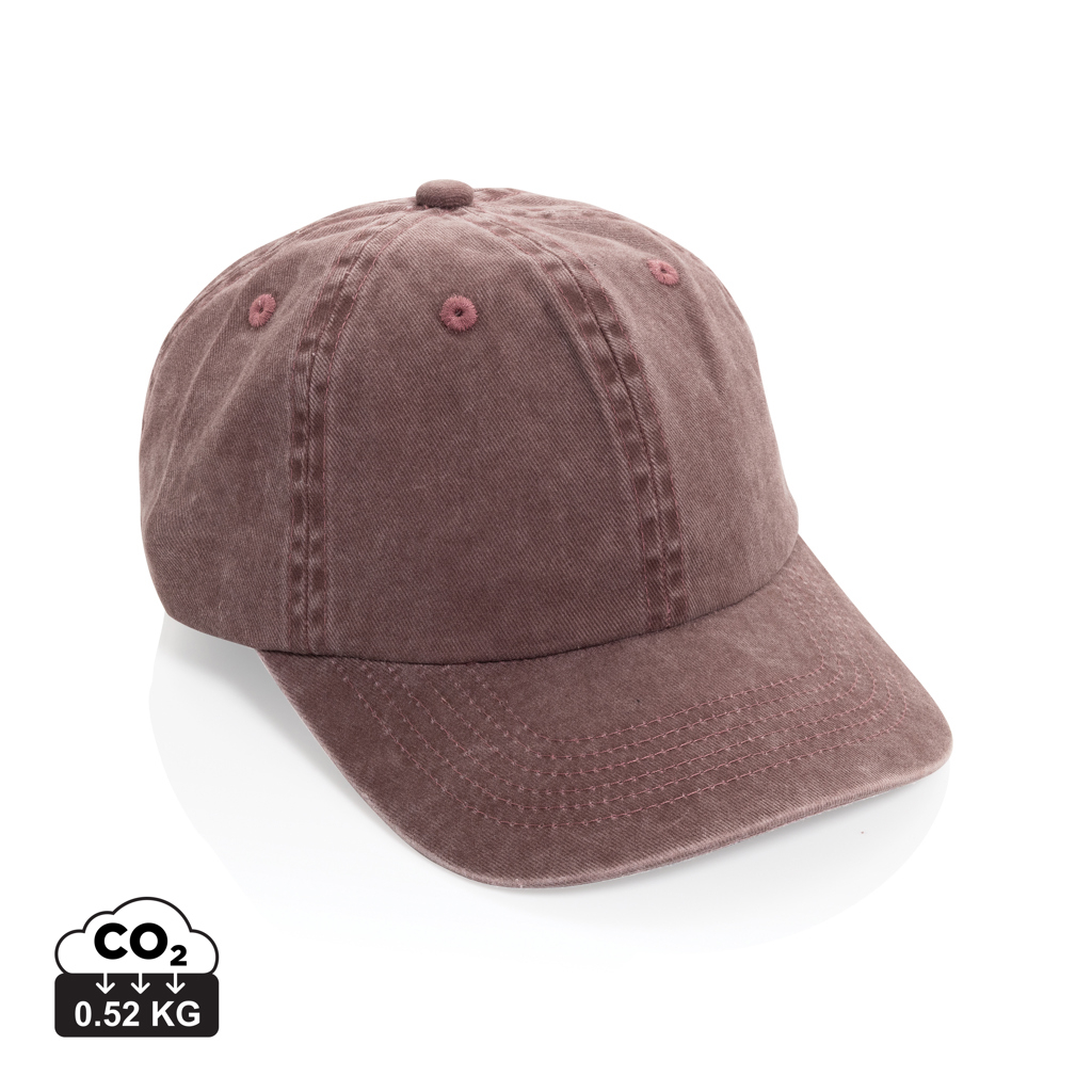 Casquette en coton recyclé à personnaliser 6 panneaux Marron