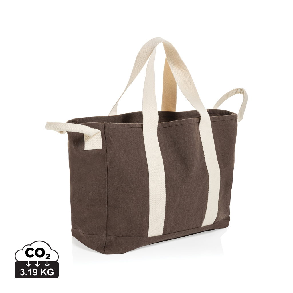 Sac de plage personnalisé en toile recyclée 400 g/m² Marron
