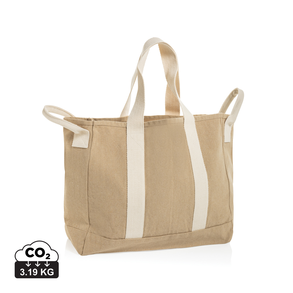Sac de plage personnalisé en toile recyclée 400 g/m² Beige