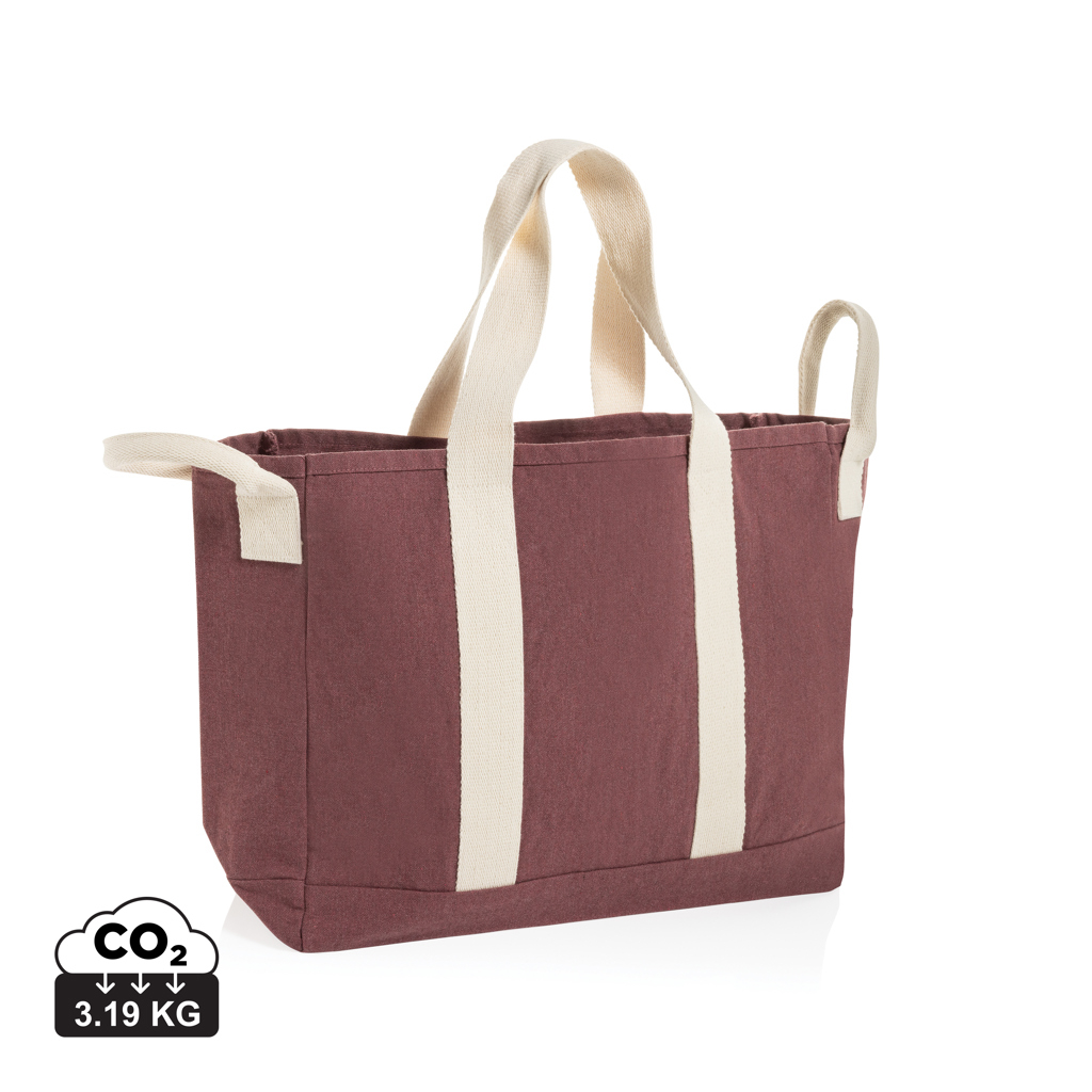 Sac de plage personnalisé en toile recyclée 400 g/m² Marron