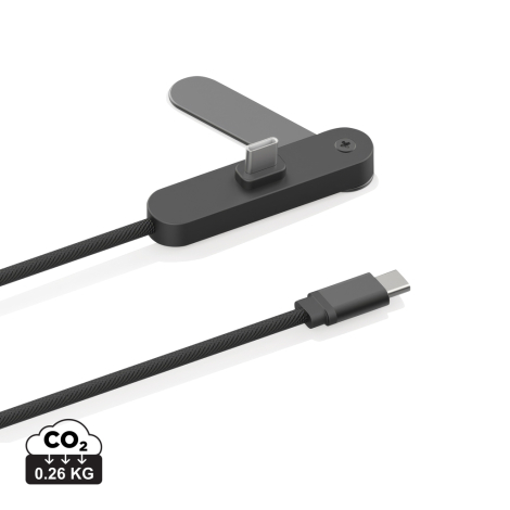 Câble USB-C publicitaire 65W avec support téléphone Aluvia