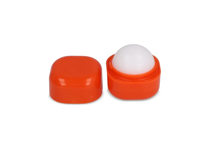 Baume à lèvres avec étui R-ABS cubique à personnaliser Orange