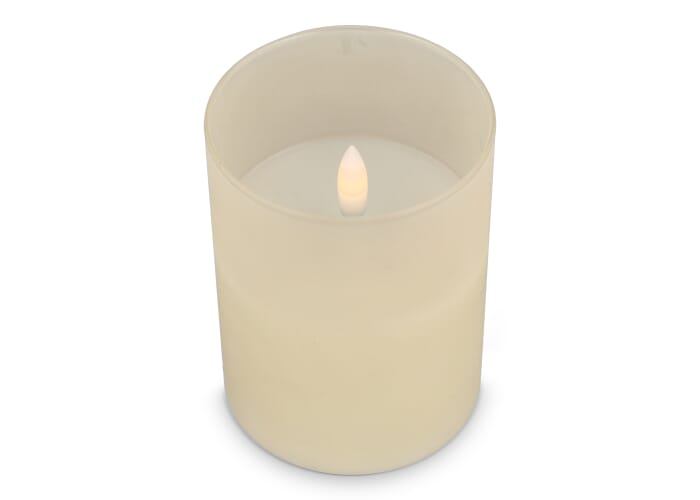 Bougie promotionnelle d'ambiance LED rechargeable Nyelle Beige