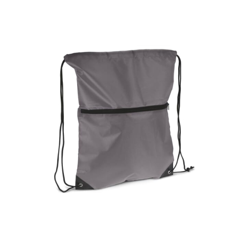 Sac publicitaire à cordon et fermeture zippée rPET