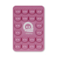 Support de fixation rose vu de face avec marquage graphique et texte visible au centre Support de fixation rose vu de face avec marquage graphique et texte visible au centre