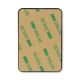 Vue arrière du support de fixation avec film de protection imprimé de texte répété visible Vue arrière du support de fixation avec film de protection imprimé de texte répété visible