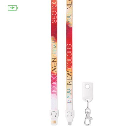 Lanyard promotionnel avec câble de charge