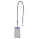 Lanyard pour téléphone porté en bandoulière, composé d’un cordon violet avec nœud décoratif, système de réglage métallique et pl Lanyard pour téléphone porté en bandoulière, composé d’un cordon violet avec nœud décoratif, système de réglage métallique et pl