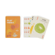 Jeu de cartes avec étui orange accompagné de plusieurs cartes présentant des graphismes colorés sur le thème des fruits avec per Jeu de cartes avec étui orange accompagné de plusieurs cartes présentant des graphismes colorés sur le thème des fruits avec per