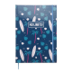 Cahier à couverture rigide avec motif graphique imprimé sur la couverture et fermeture par élastique assorti avec personnalisati Cahier à couverture rigide avec motif graphique imprimé sur la couverture et fermeture par élastique assorti avec personnalisati