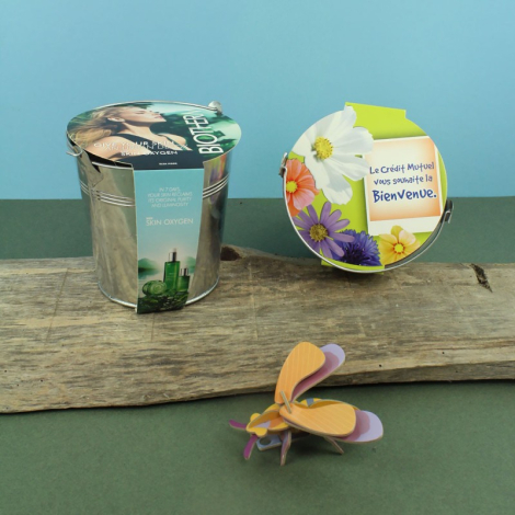 Kit de plantation publicitaire avec pot en zinc