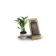 Support téléphone en bois personnalisable avec plante Support téléphone en bois personnalisable avec plante