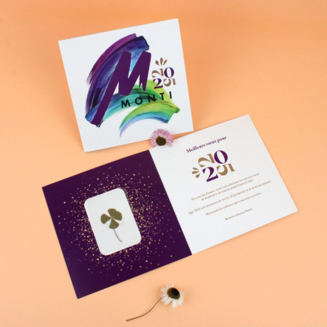 Carte personnalisable - Trèfle à 4 feuilles