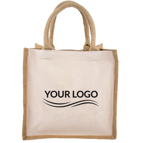 Sac cabas personnalisable en jute et coton 320g - Kalyan