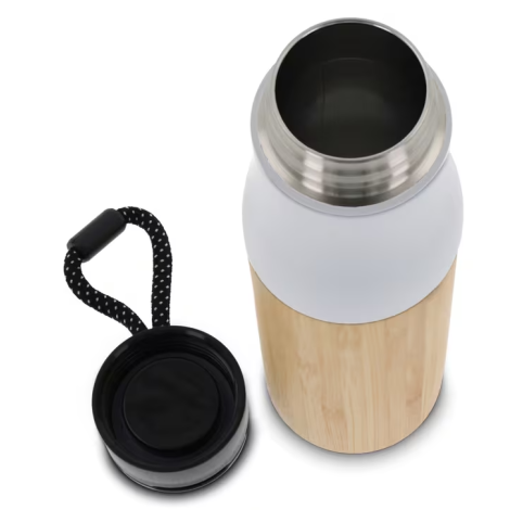 Bouteille isotherme personnalisée avec dragonne bambou 500ml