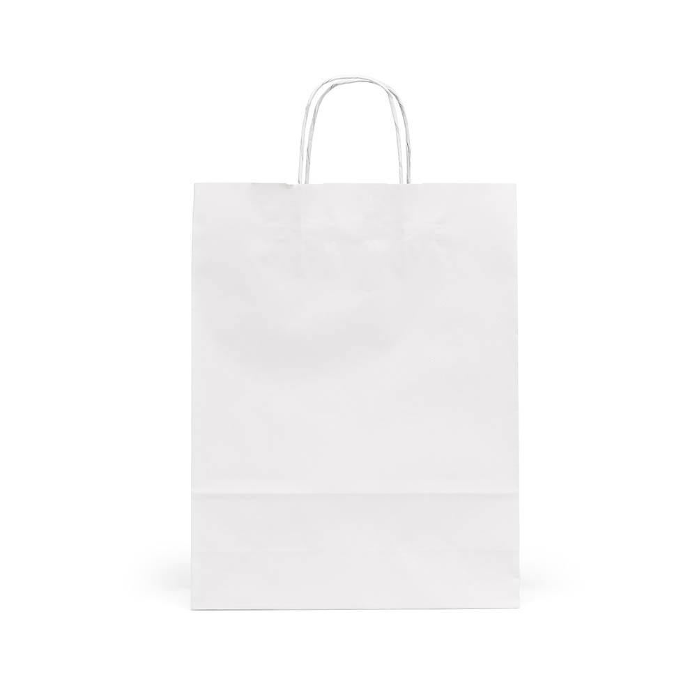 Sac personnalisé kraft anses torsadées Etna L Blanc
