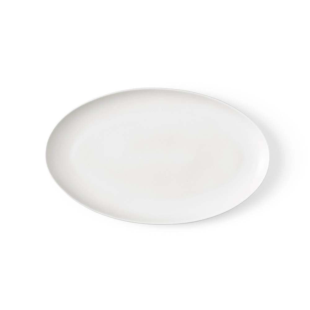 Plat ovale personnalisable en céramique Miro Blanc
