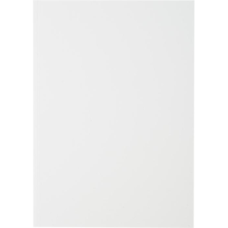 Gros plan sur la couverture blanche souple du carnet mettant en évidence sa finition lisse et épurée.